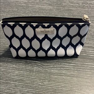 Kate Spade Navy and White Lemon Print Cosmetic Case